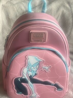 Loungefly Pink and Light Blue Spider-Gwen Mini Backpack NWT